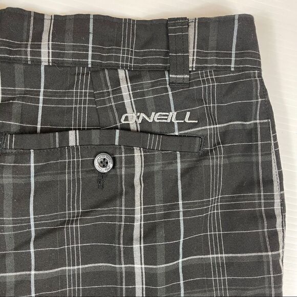 O'Neill Chino Shorts Black Casual Summer Mid Length Flat Front Men's Size 38 - Picture 4 of 8